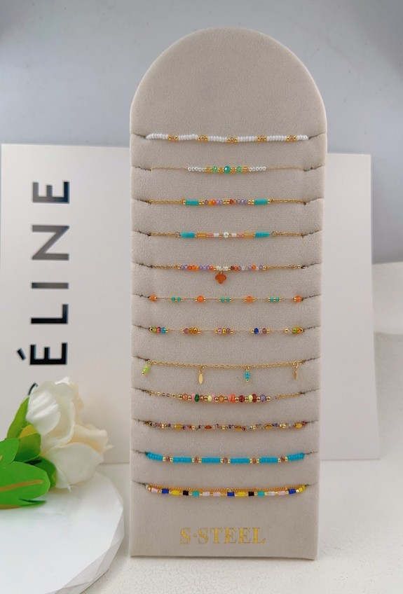 LOT DE 12 BRACELETS EN ACIER INOXYDABLE